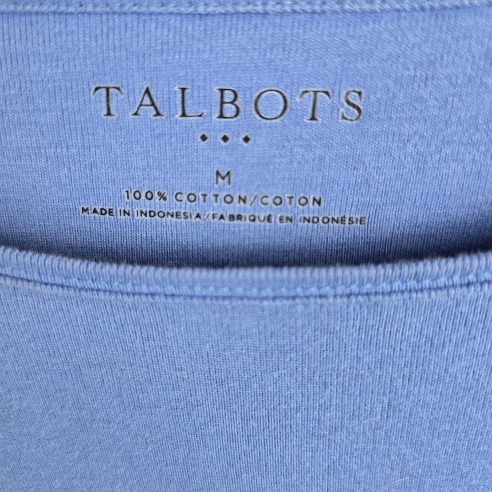 Talbot's Lot Of 2 Blue/ Navy Striped And Teal Long Sleeve Shirts Sz M - Picture 11 of 11